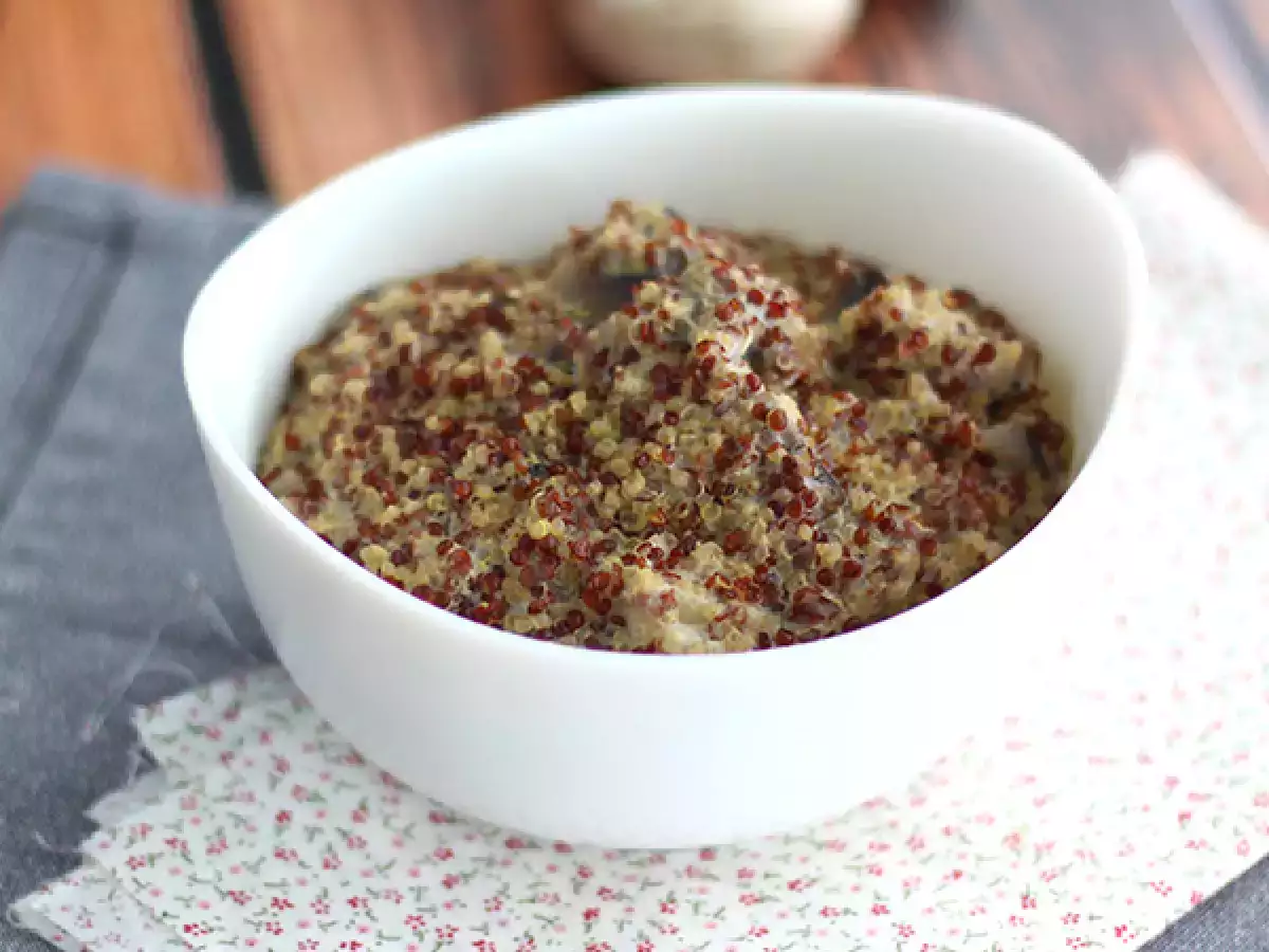 Quinoa-Risotto mit Champignons