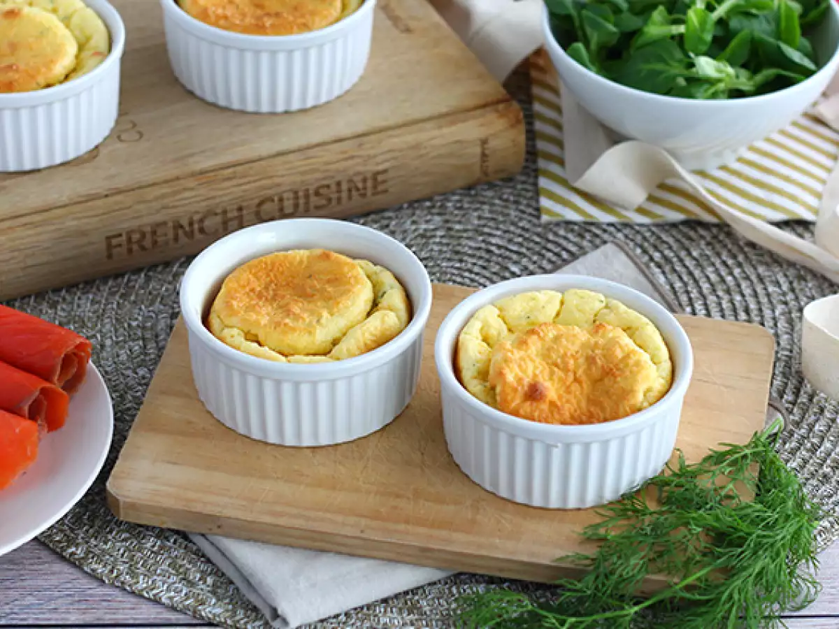 Räucherlachs-Soufflés mit Frischkäse
