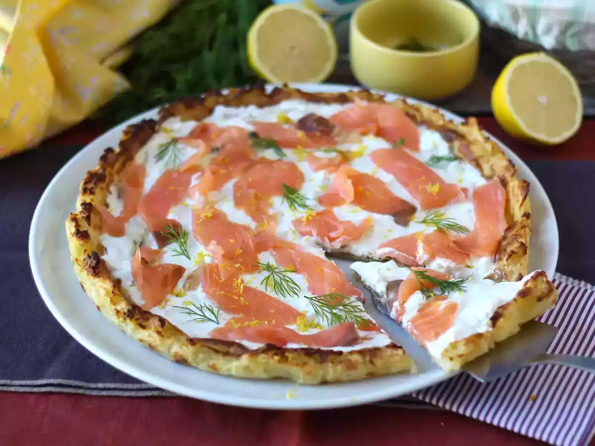 Räucherlachstorte mit Kartoffelboden - foto 5
