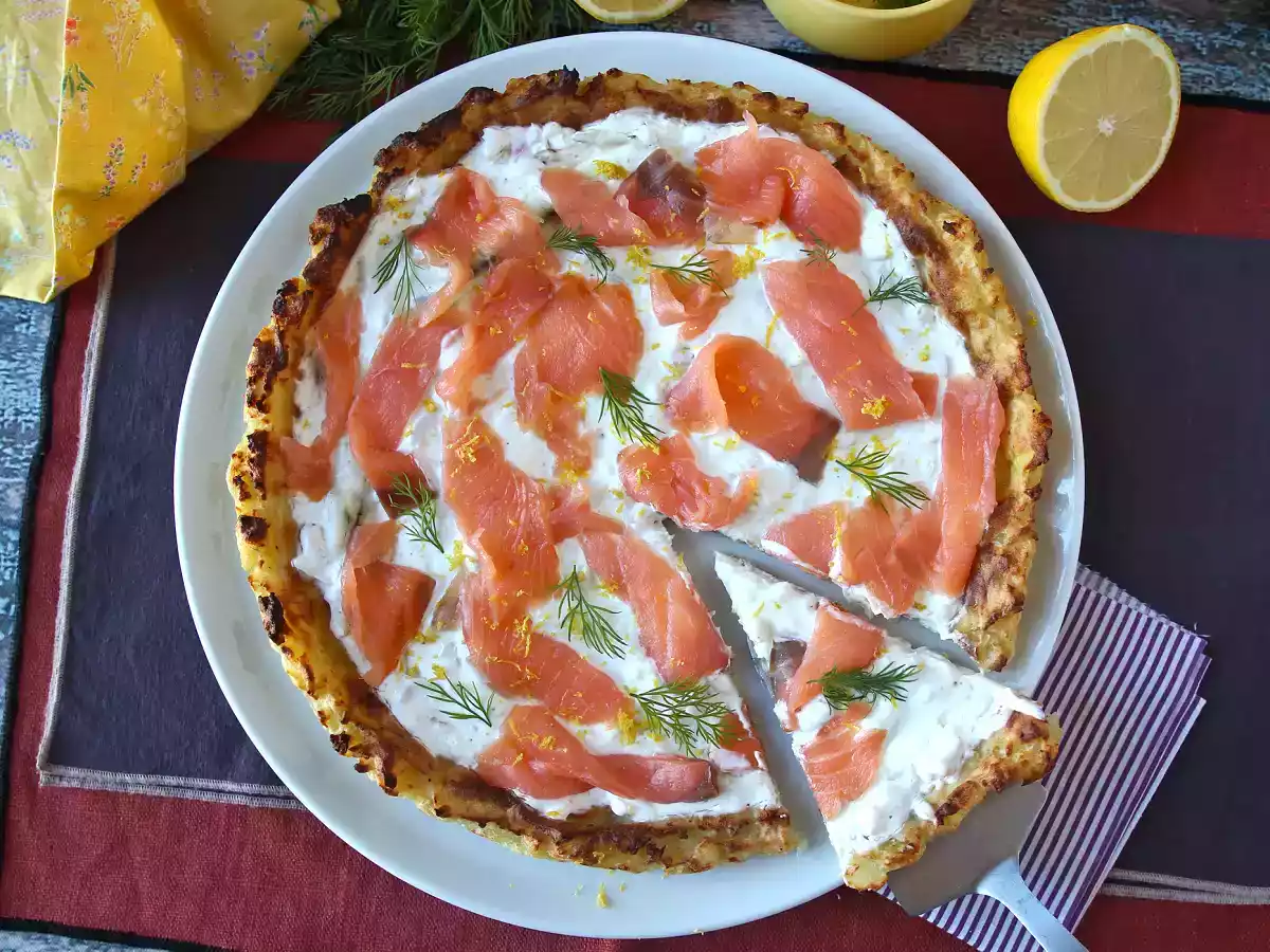 Räucherlachstorte mit Kartoffelboden - foto 7