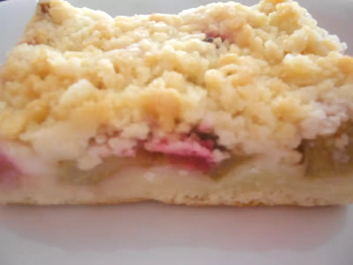 Rhabarberkuchen mit Cocosstreuseln vom Blech