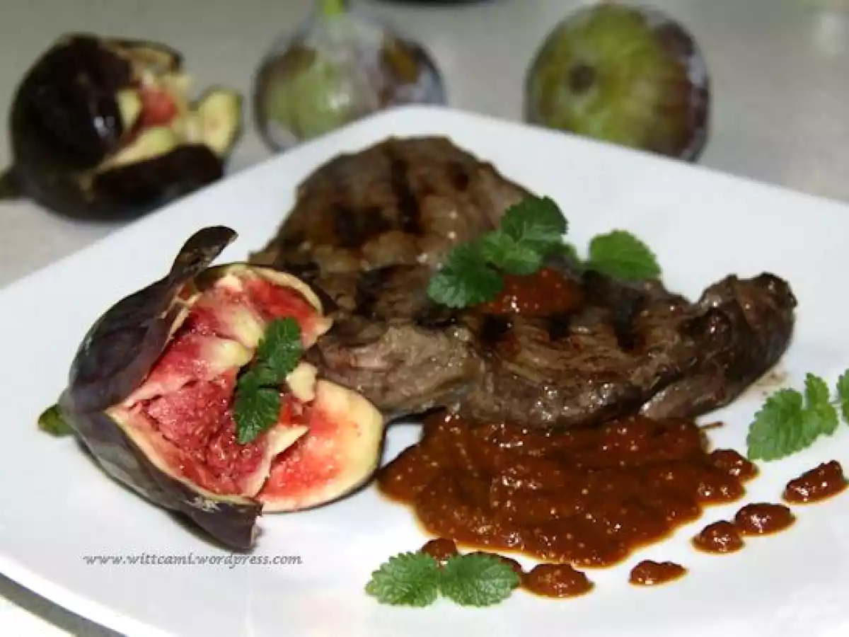 Rib Eye-Entrecôte auf Feigen-Anis-Sauce