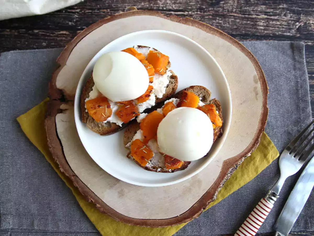 Ricotta-Toast mit Butternut-Kürbis und Ei - foto 4