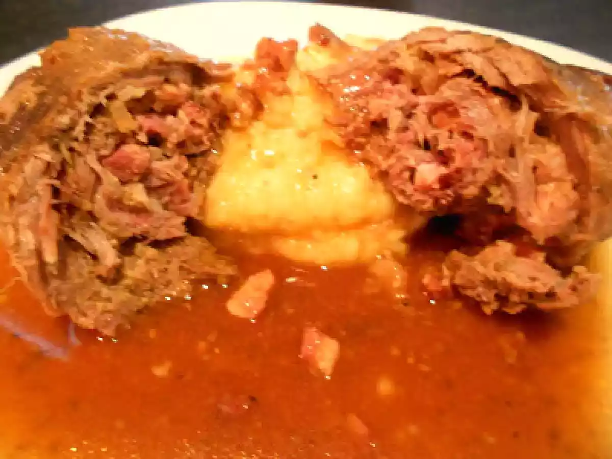 Rinderroulade mit Polentapüree
