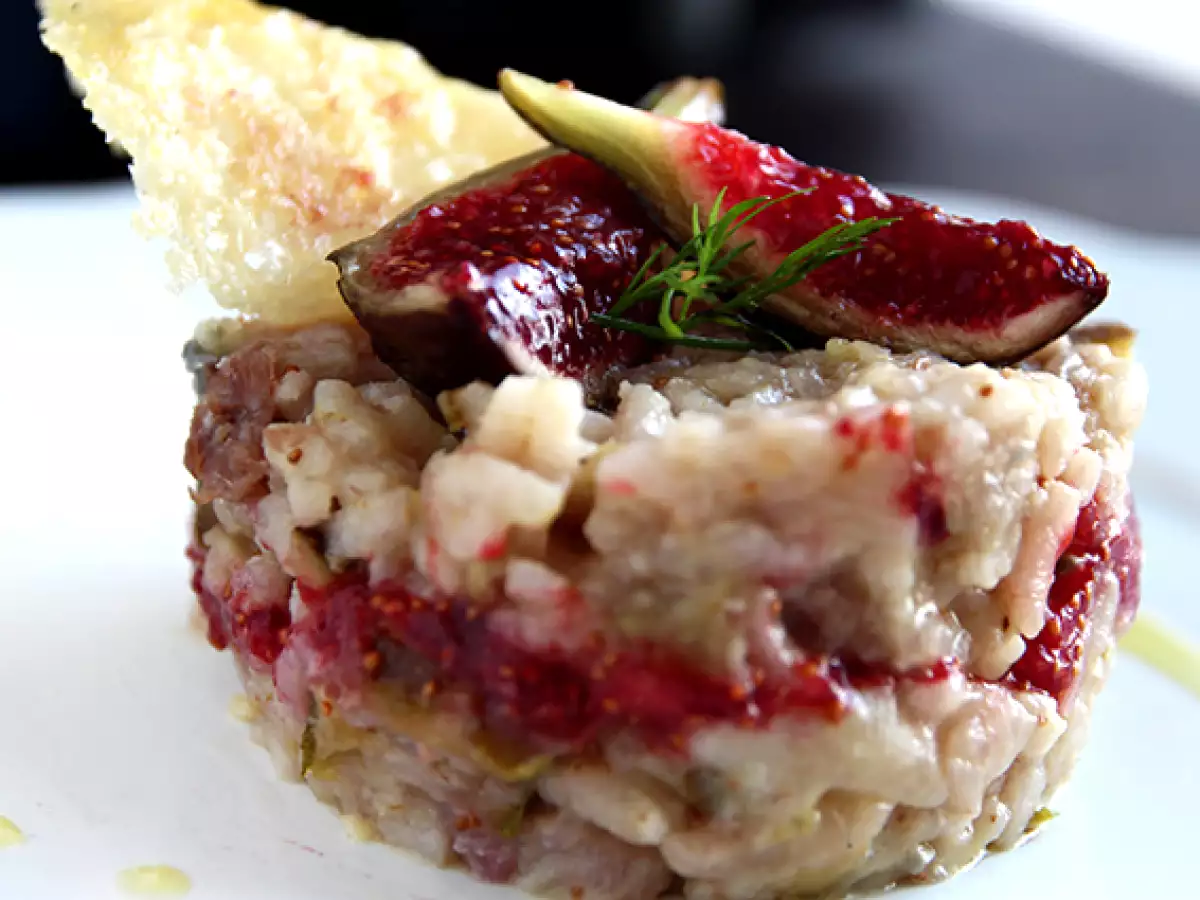 Risotto mit Feigen, Gorgonzola und Serrano-Schinken - foto 2