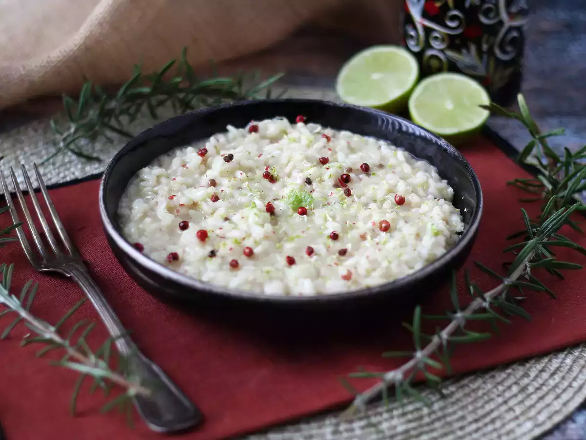 Risotto mit Limette und rosa Pfeffer: elegantes vegetarisches Rezept für besondere Abendessen - foto 3