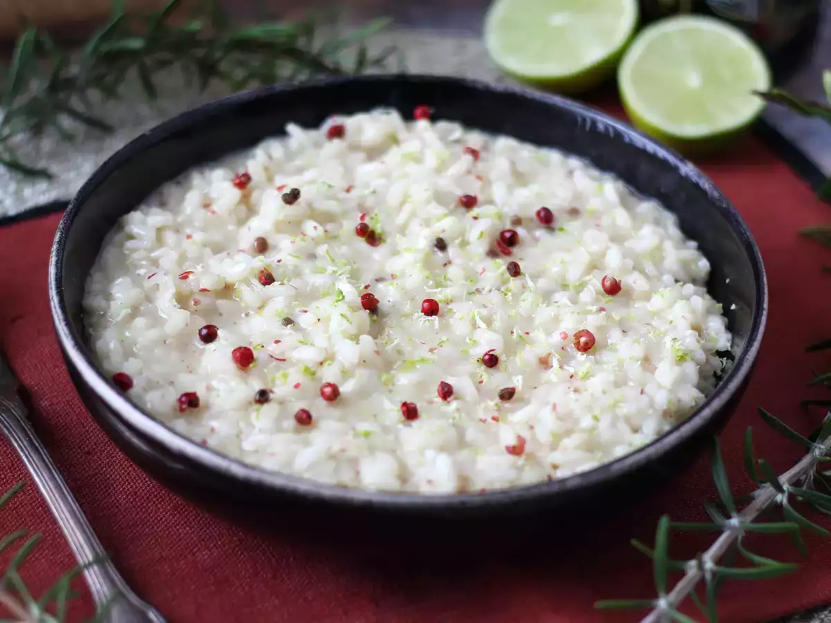 Risotto mit Limette und rosa Pfeffer: elegantes vegetarisches Rezept für besondere Abendessen - foto 4