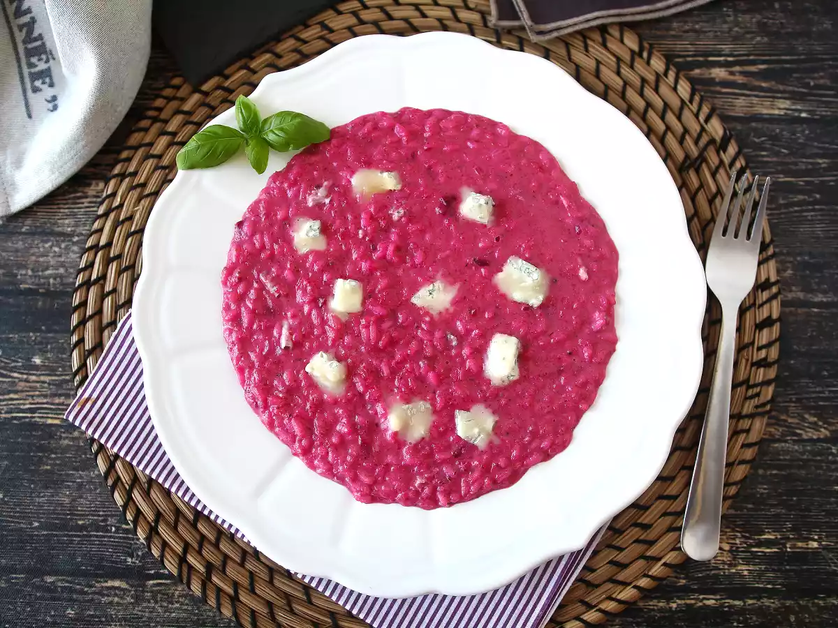 Risotto mit Roter Bete und Gorgonzola: eine Explosion von Farben und intensiven Aromen - foto 3