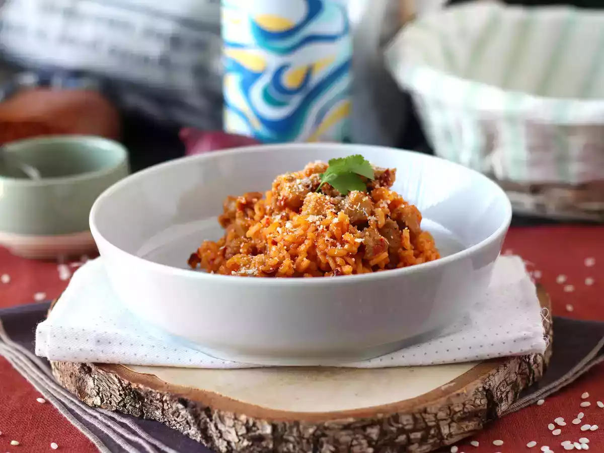 Risotto 'nduja und Wurst, ein erster Gang mit intensivem Geschmack - foto 6