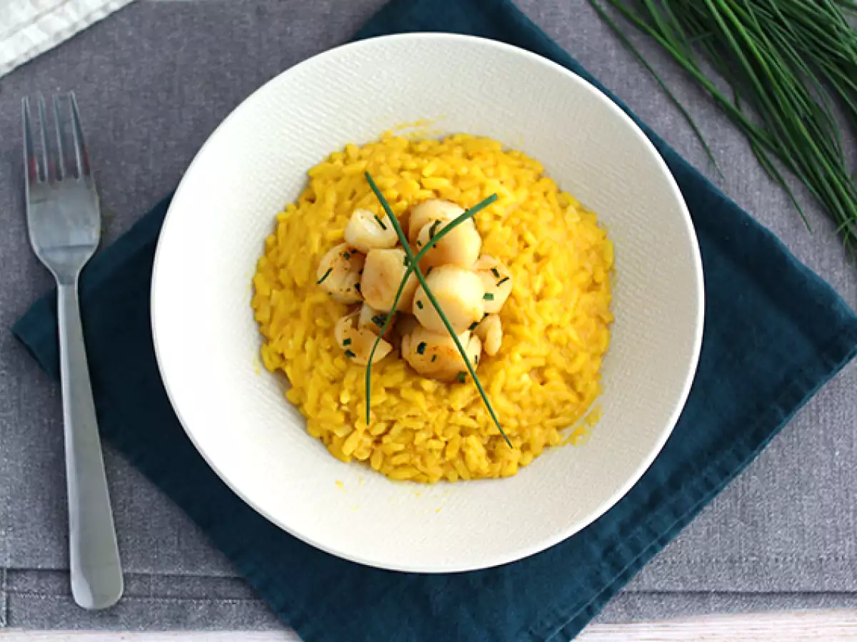 Risotto von Jakobsmuscheln mit Safran - foto 3