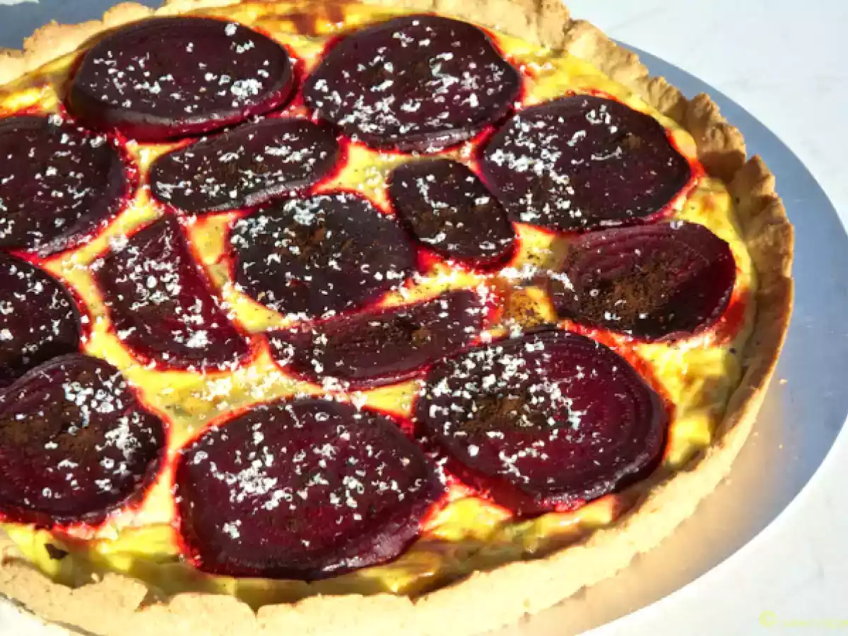 Rote Beete Tarte mit Ricotta