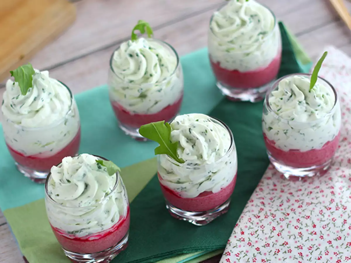 Rote-Bete-Gläschen mit Rucola-Mousse - foto 3