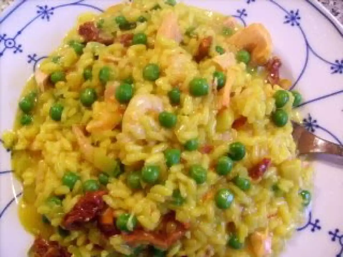 Safran Risotto mit Fisch