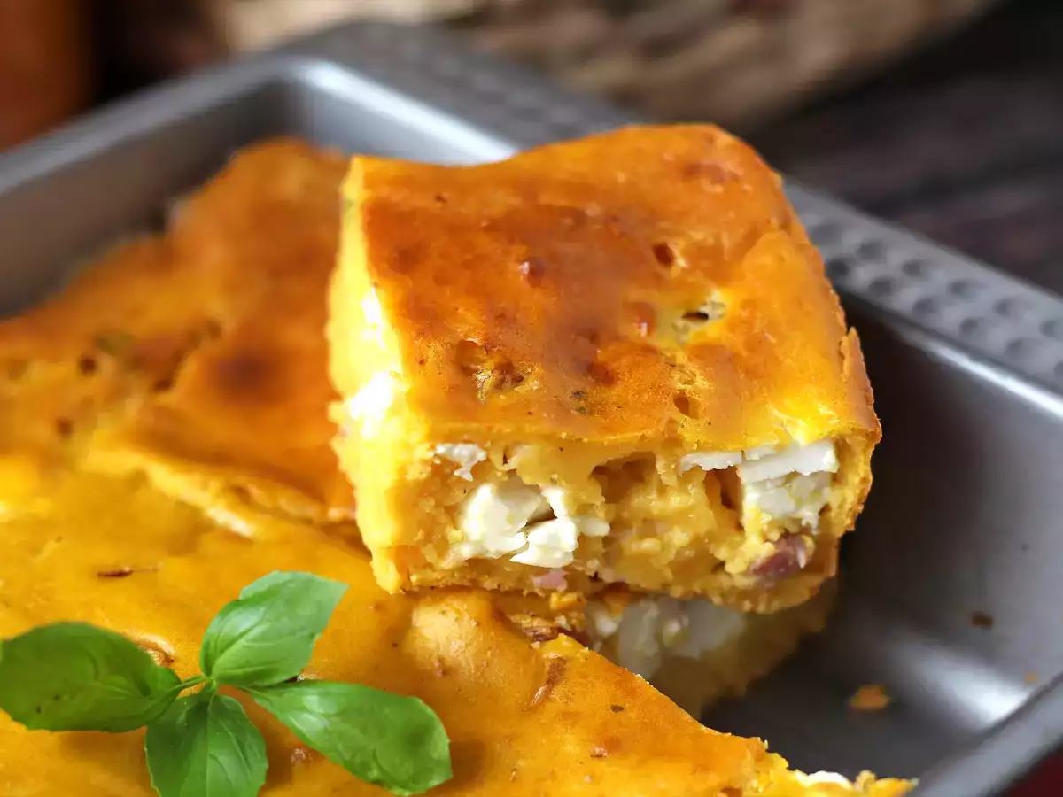 Salziger Brownie mit Schinken, Feta und Kürbis: Das perfekte Rezept, um eine Suppe wiederzuverwenden! - foto 3