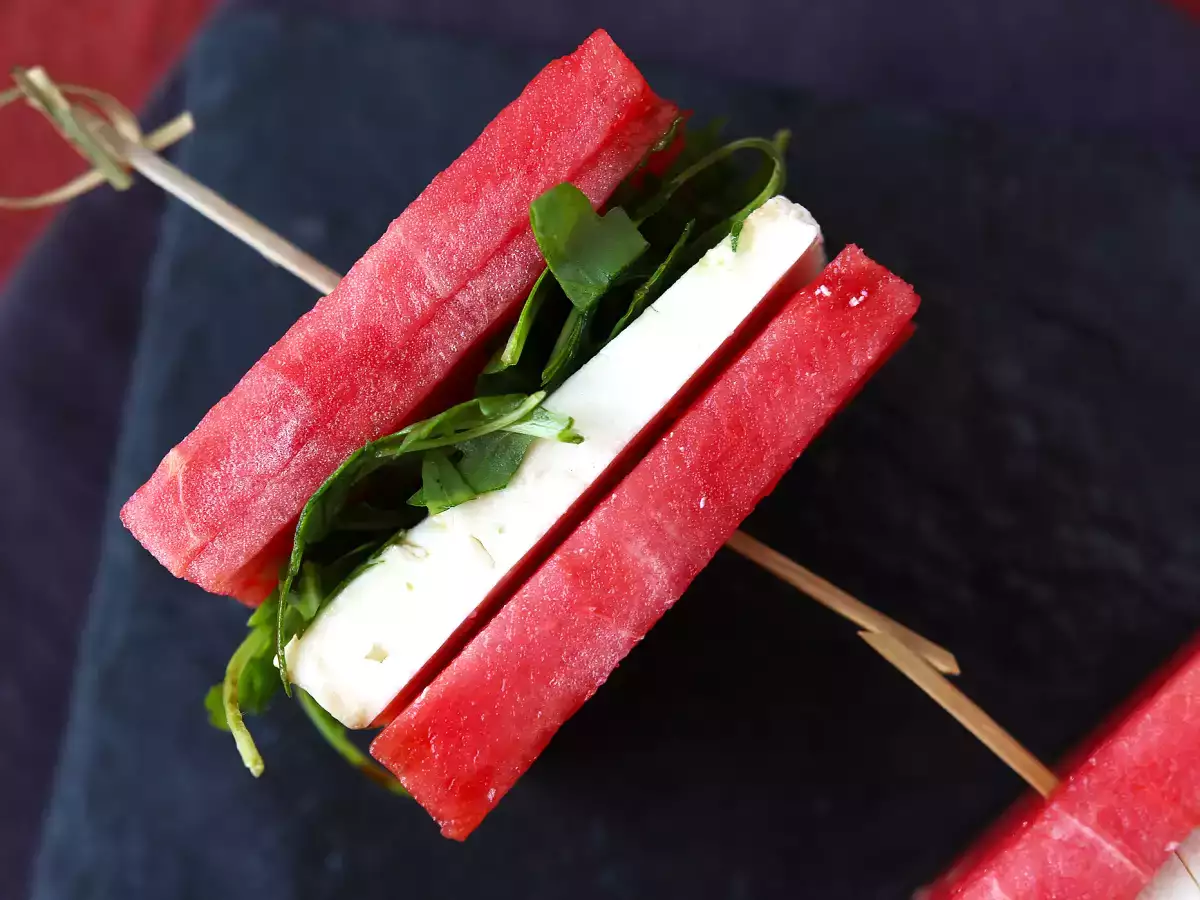 Sandwich Wassermelone Feta Rucola, das virale Rezept für den Sommer! - foto 2