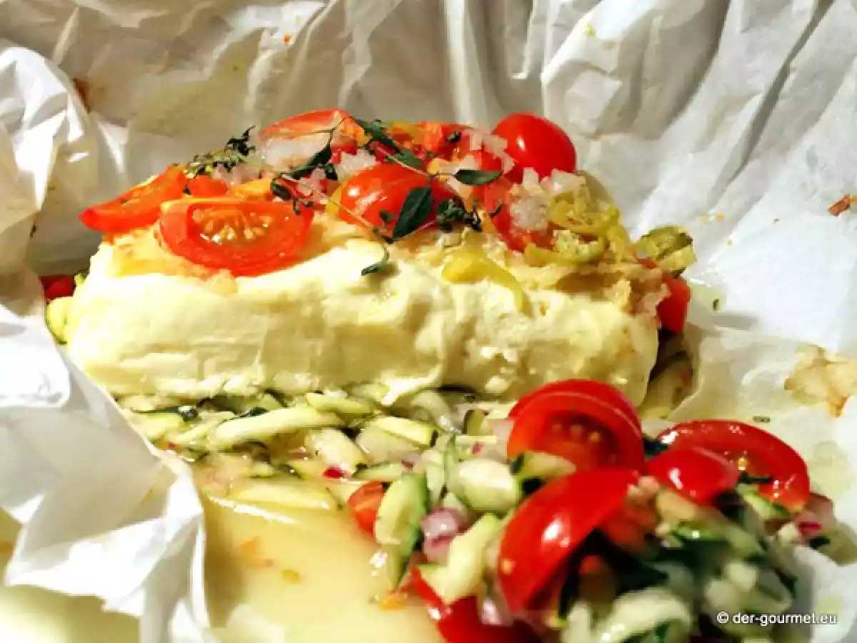 Schafskäse im Pergamentpäckchen