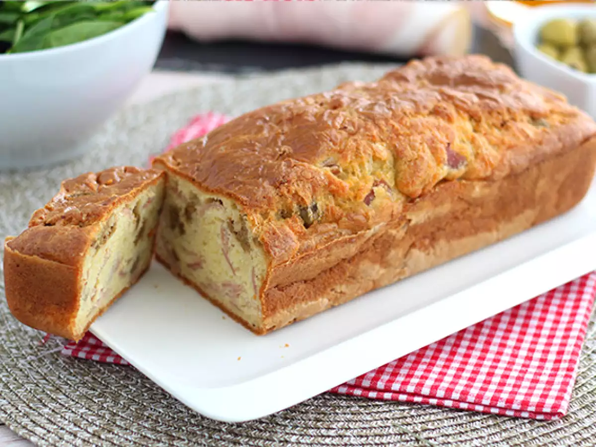 Schinken-Käse-Kuchen mit grünen Oliven - foto 3