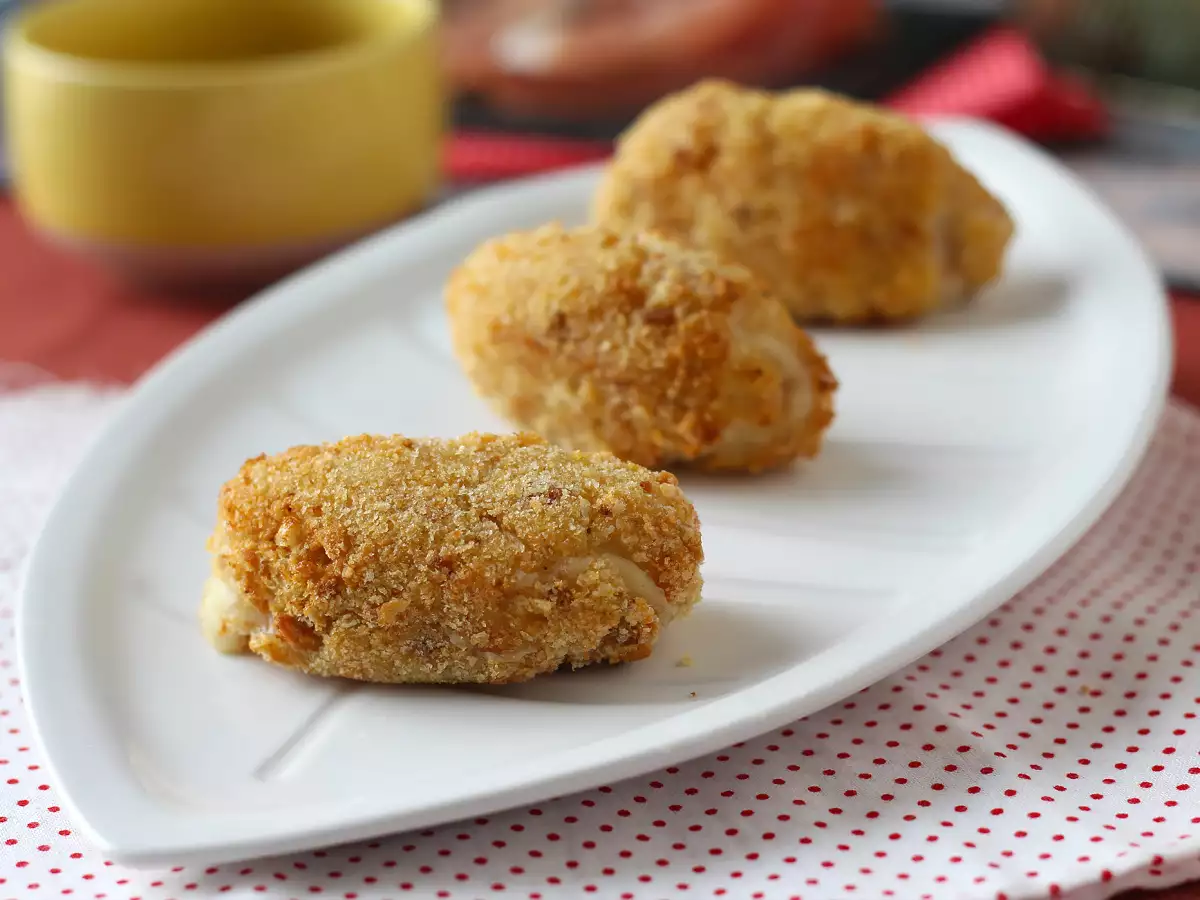 Schinkenkroketten aus dem Air Fryer: knusprig mit wenig Öl