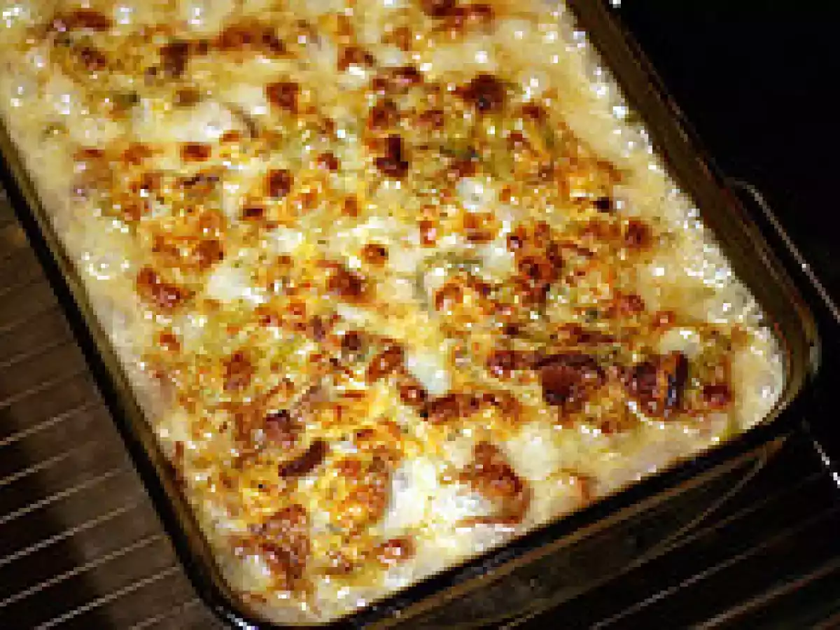 Schnitzelauflauf mit pfifferlingen & lauch