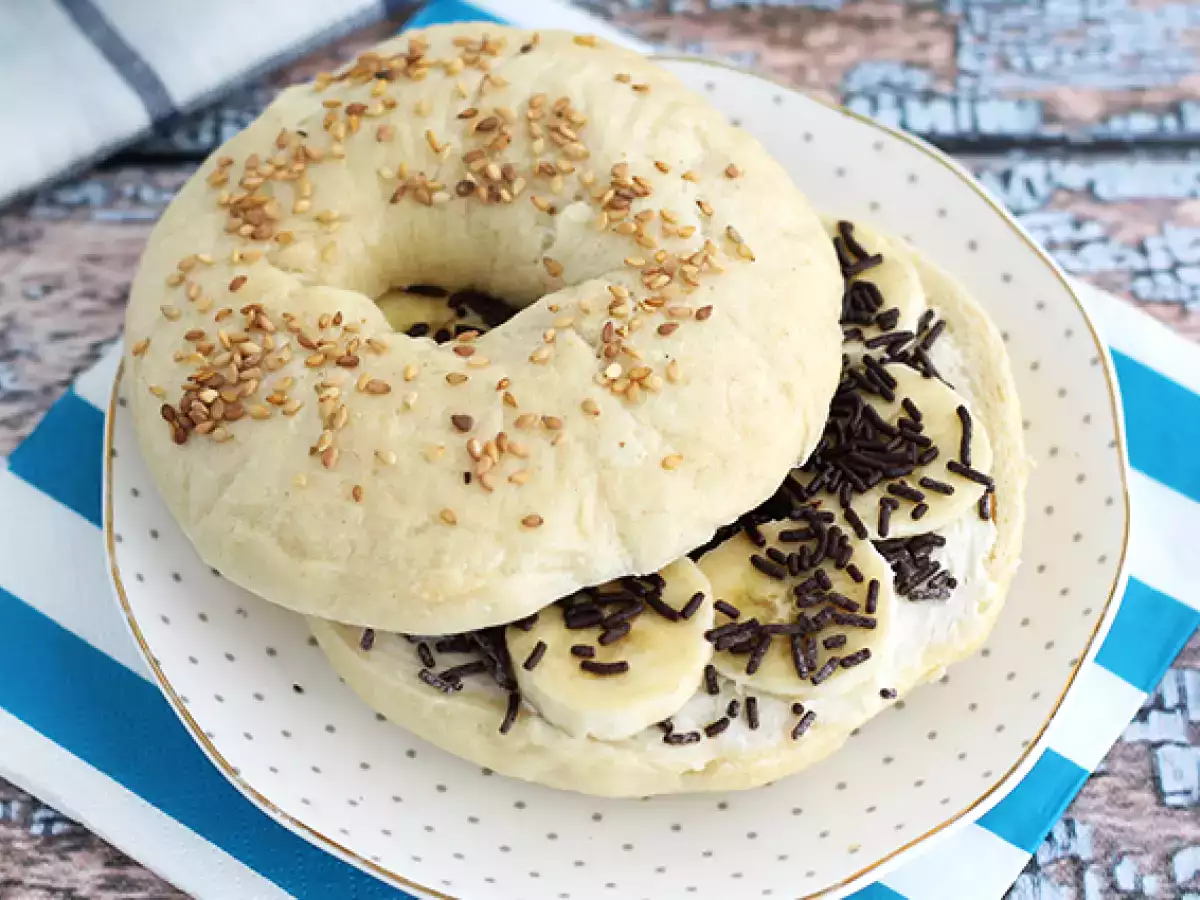 Schoko-Bananen-Bagels