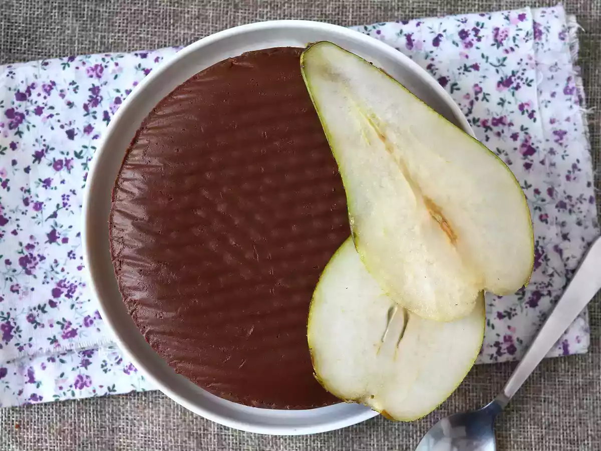 Schoko-Birnen-Fudge, ein super einfaches Dessert mit nur 2 Zutaten! - foto 4