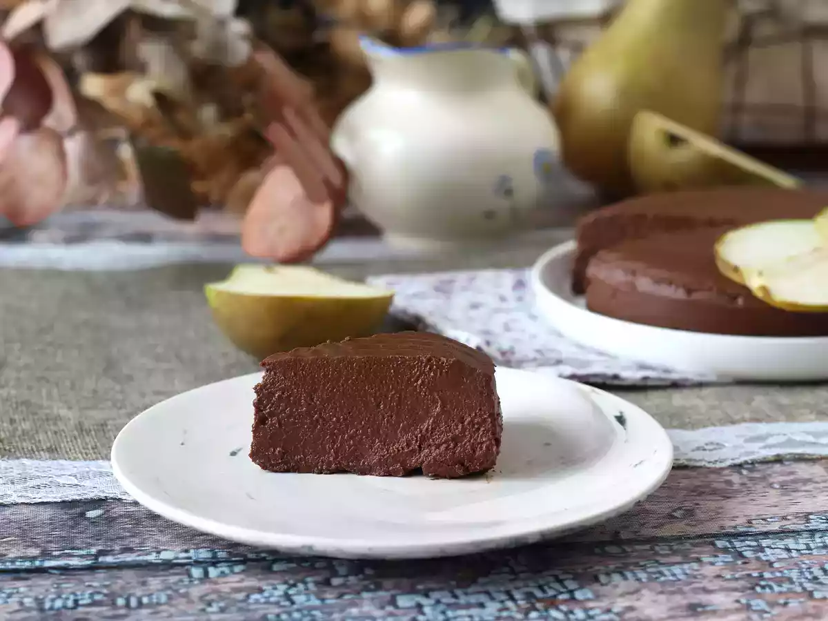 Schoko-Birnen-Fudge, ein super einfaches Dessert mit nur 2 Zutaten! - foto 5
