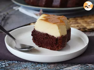 Schoko-Flan, die perfekte Kombination aus weichen Schokoladenkuchen und Karamell-Flan - foto 8