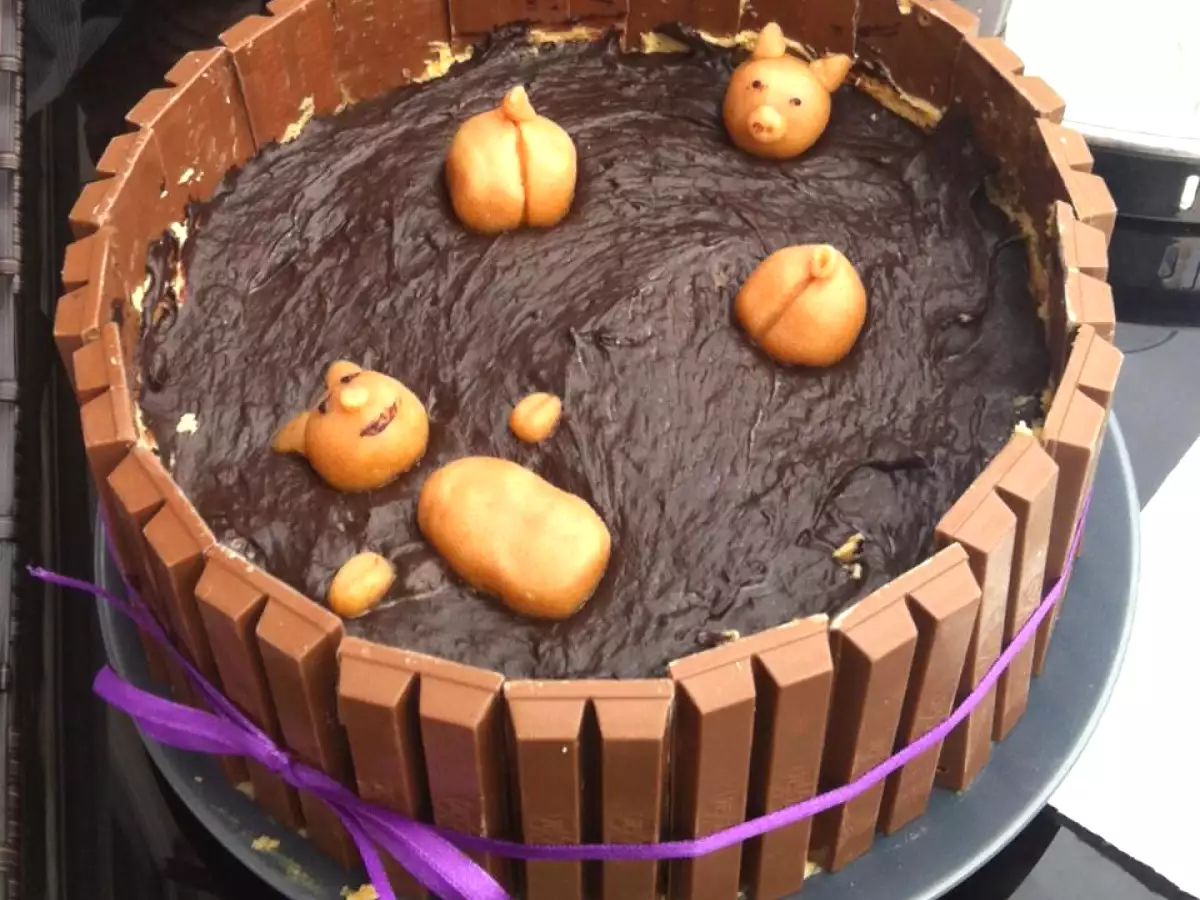 Schweine im Schlamm Kuchen