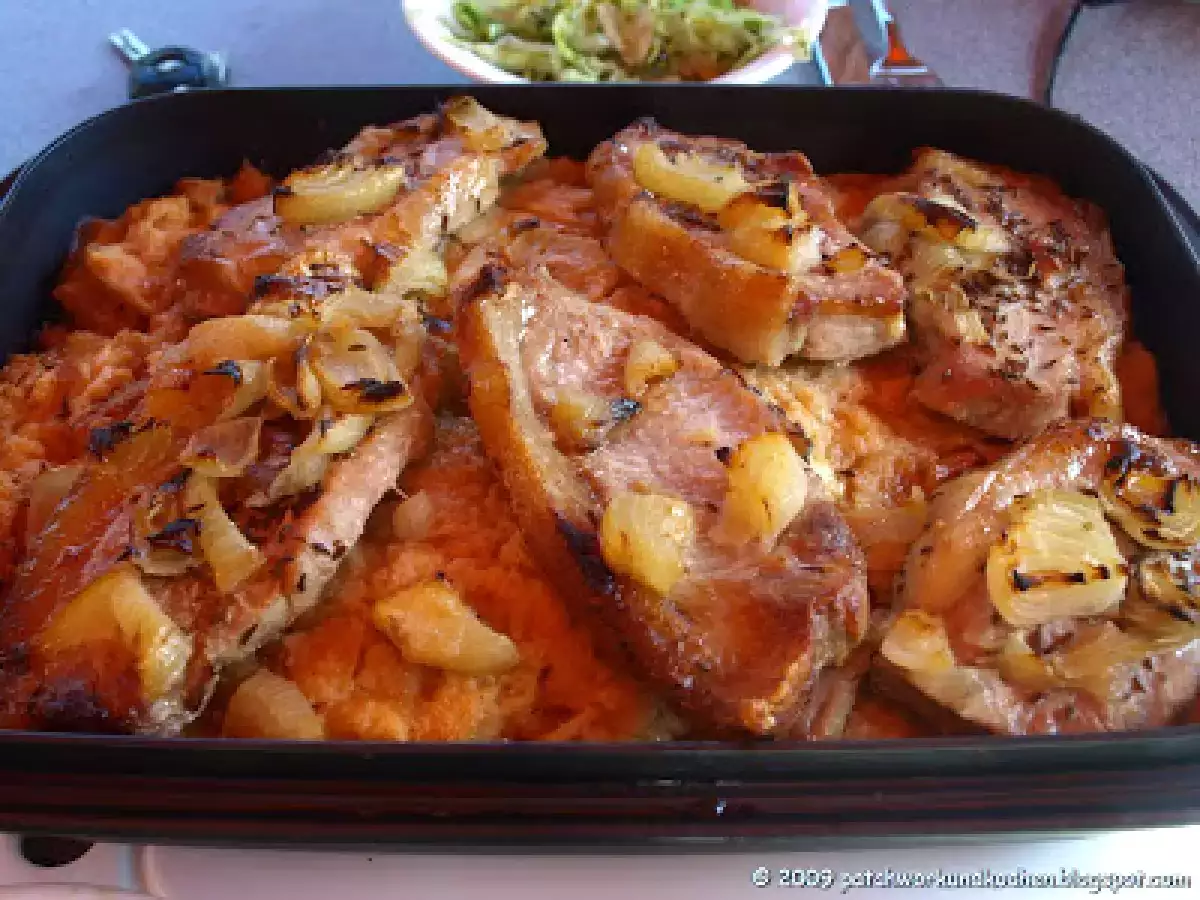 Schweinskotletts auf Semmelfülle