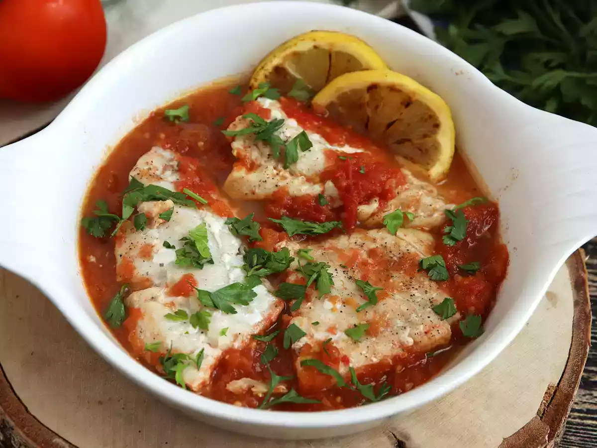 Seelachs mit Tomate und Zitrone (gesundes und einfaches Rezept!) - foto 3