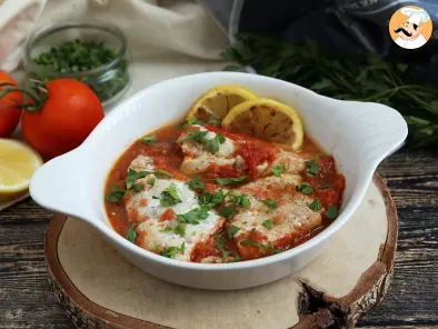 Seelachs mit Tomate und Zitrone (gesundes und einfaches Rezept!)
