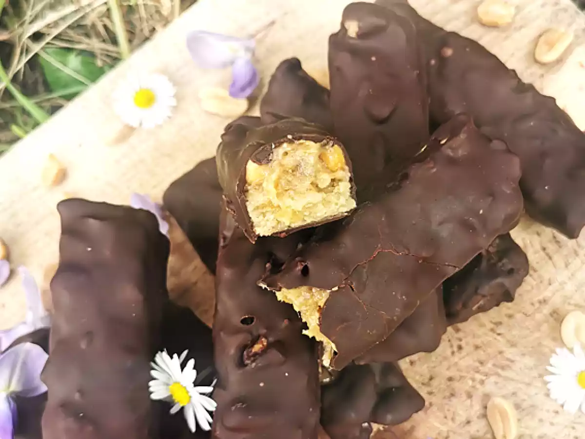 Selbstgemachte Snickers in veganer und glutenfreier Version