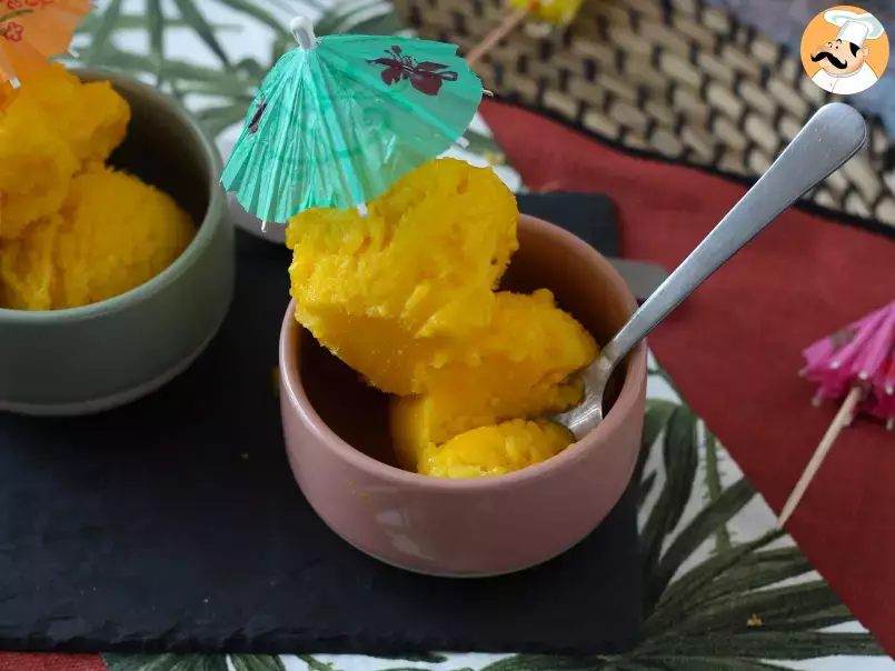 Sorbet mit grüner Zitrone und Mango, aus nur 3 Zutaten und bereit in 5 Minuten! - foto 2