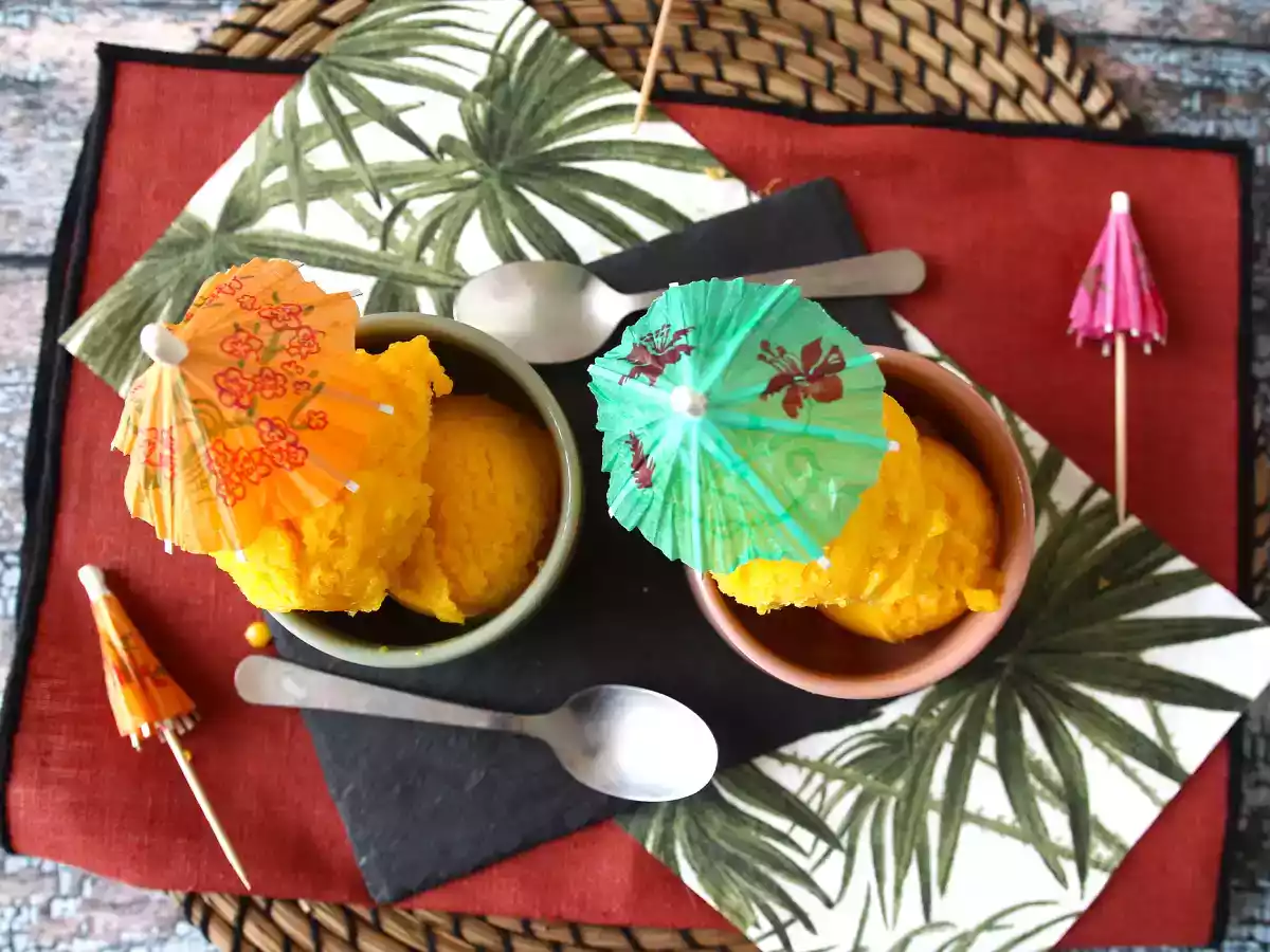 Sorbet mit grüner Zitrone und Mango, aus nur 3 Zutaten und bereit in 5 Minuten! - foto 5