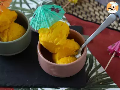 Sorbet mit grüner Zitrone und Mango, aus nur 3 Zutaten und bereit in 5 Minuten! - foto 2