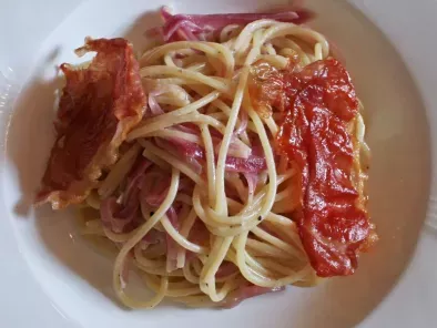 Spaghetti mit karamellisierten Schalotten