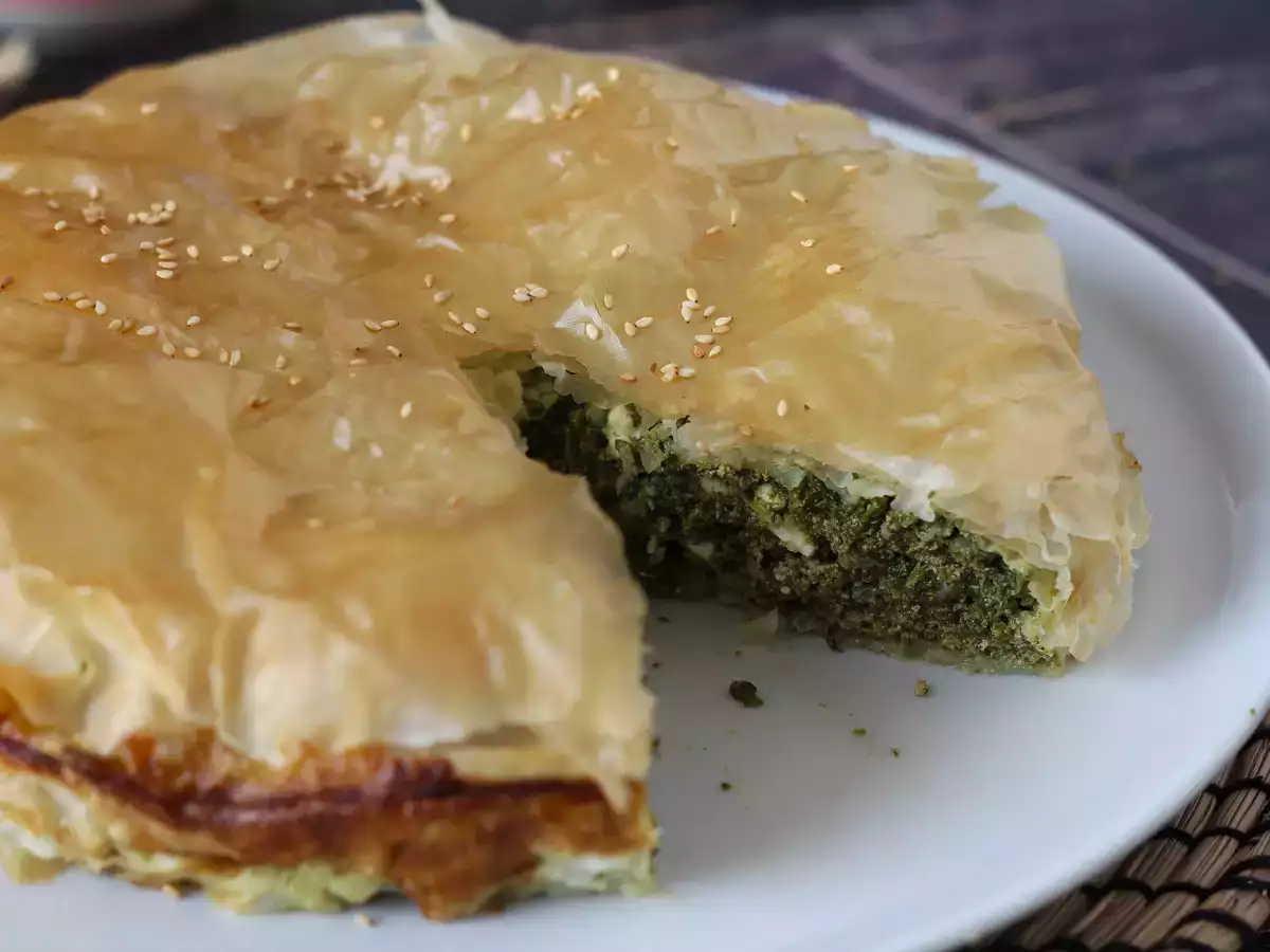 Spanakopita: einfacher griechischer Spinat-Feta-Kuchen - foto 2