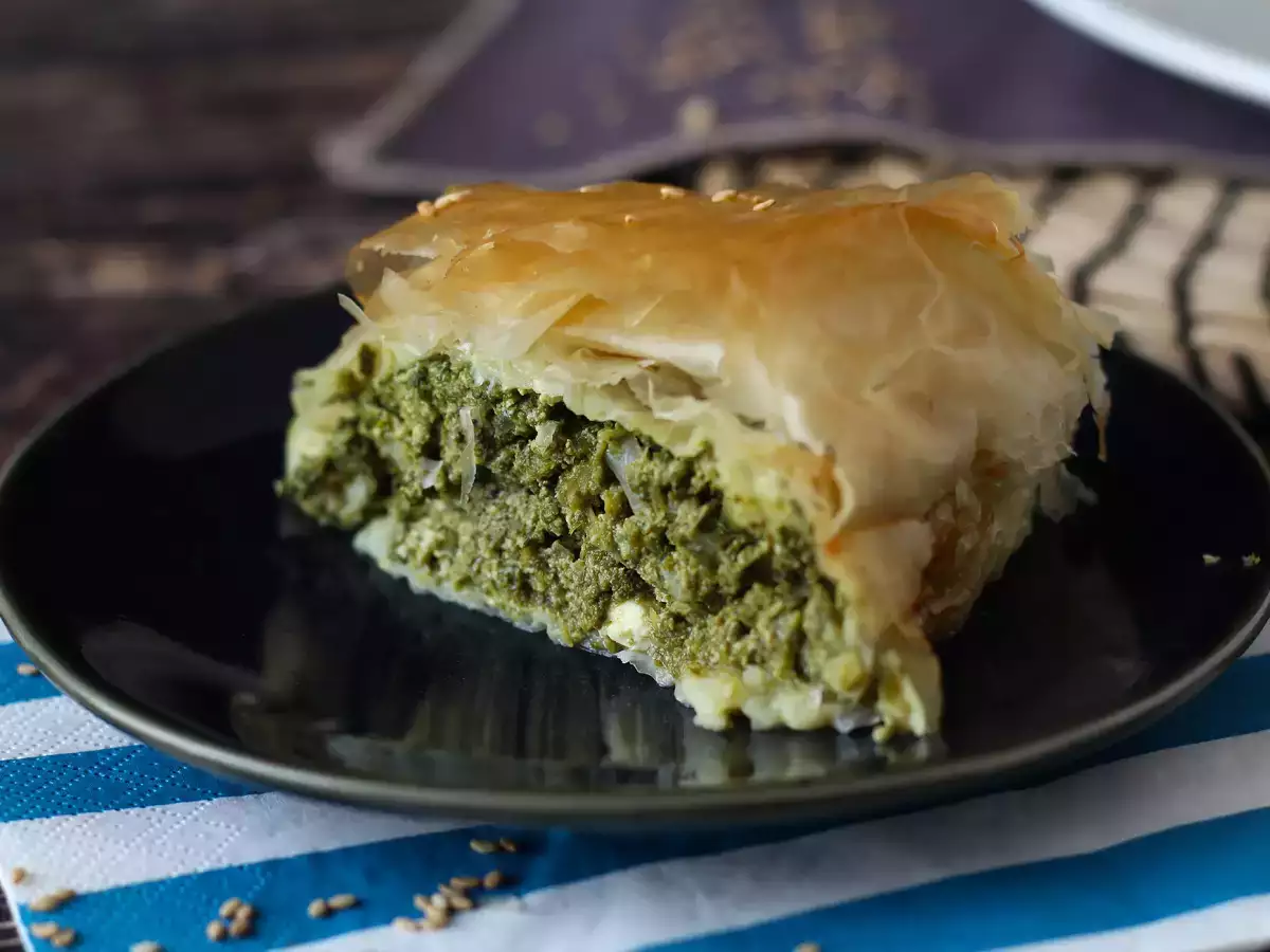 Spanakopita: einfacher griechischer Spinat-Feta-Kuchen - foto 5
