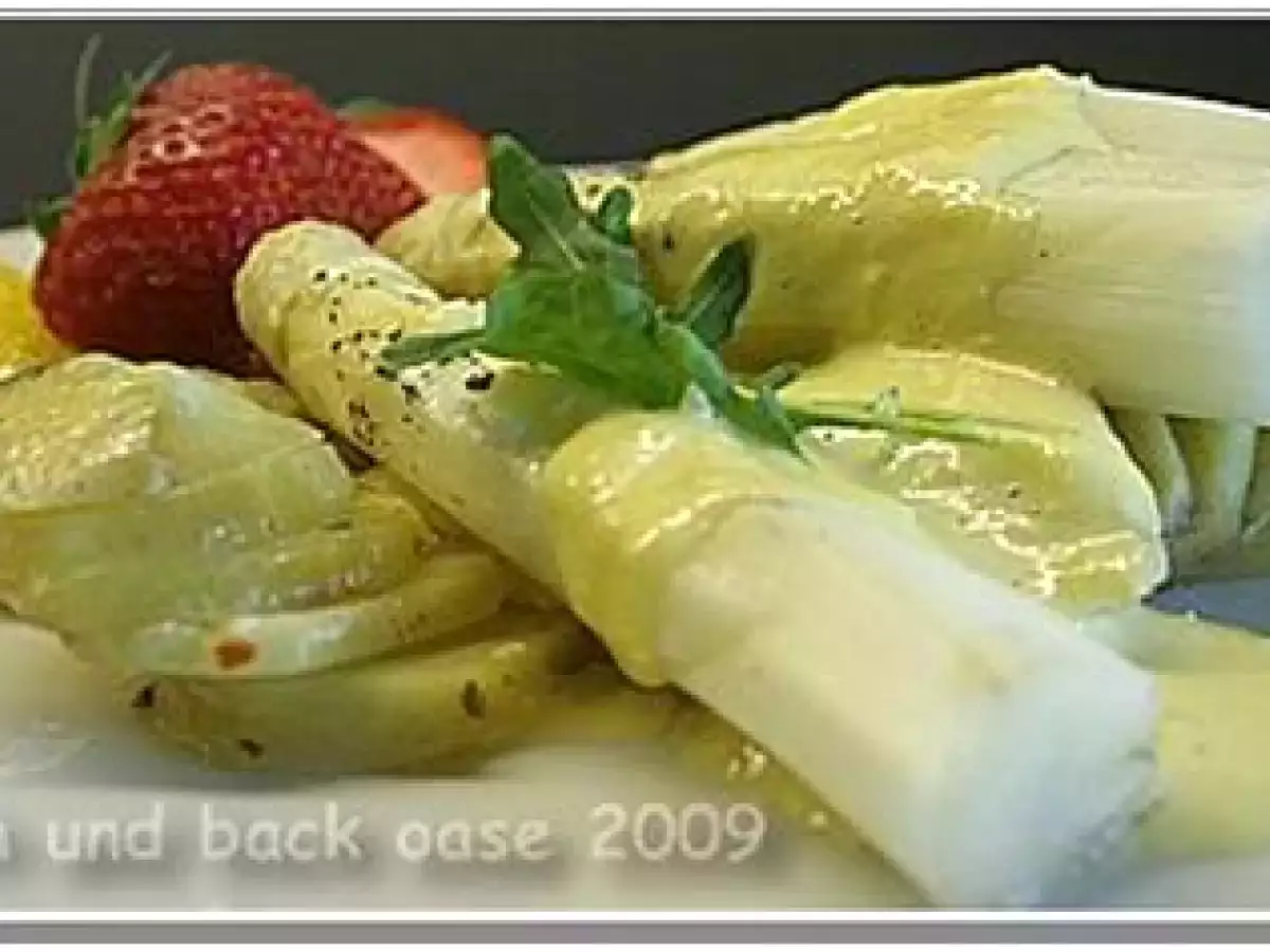 SpargelVanilleduftpäckchen mit OrangenHollandaise