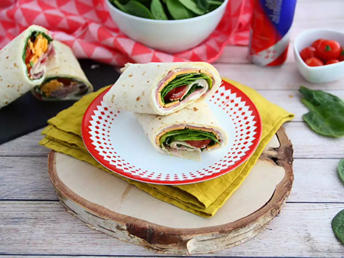 Spinat-Cheddar-Schinken-Wraps - foto 4