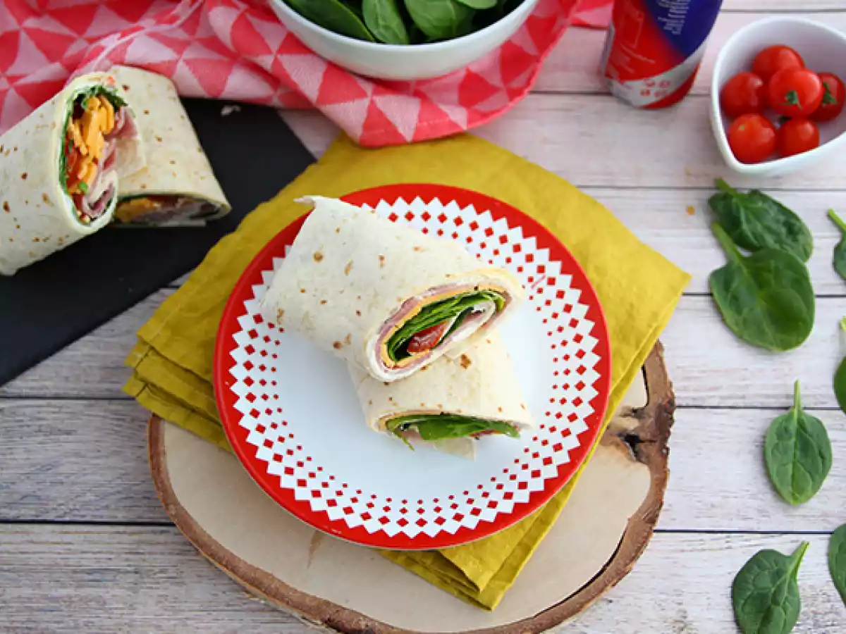Spinat-Cheddar-Schinken-Wraps - foto 5