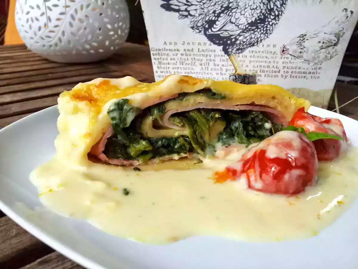 Spinat-Schinken-Pastarolle