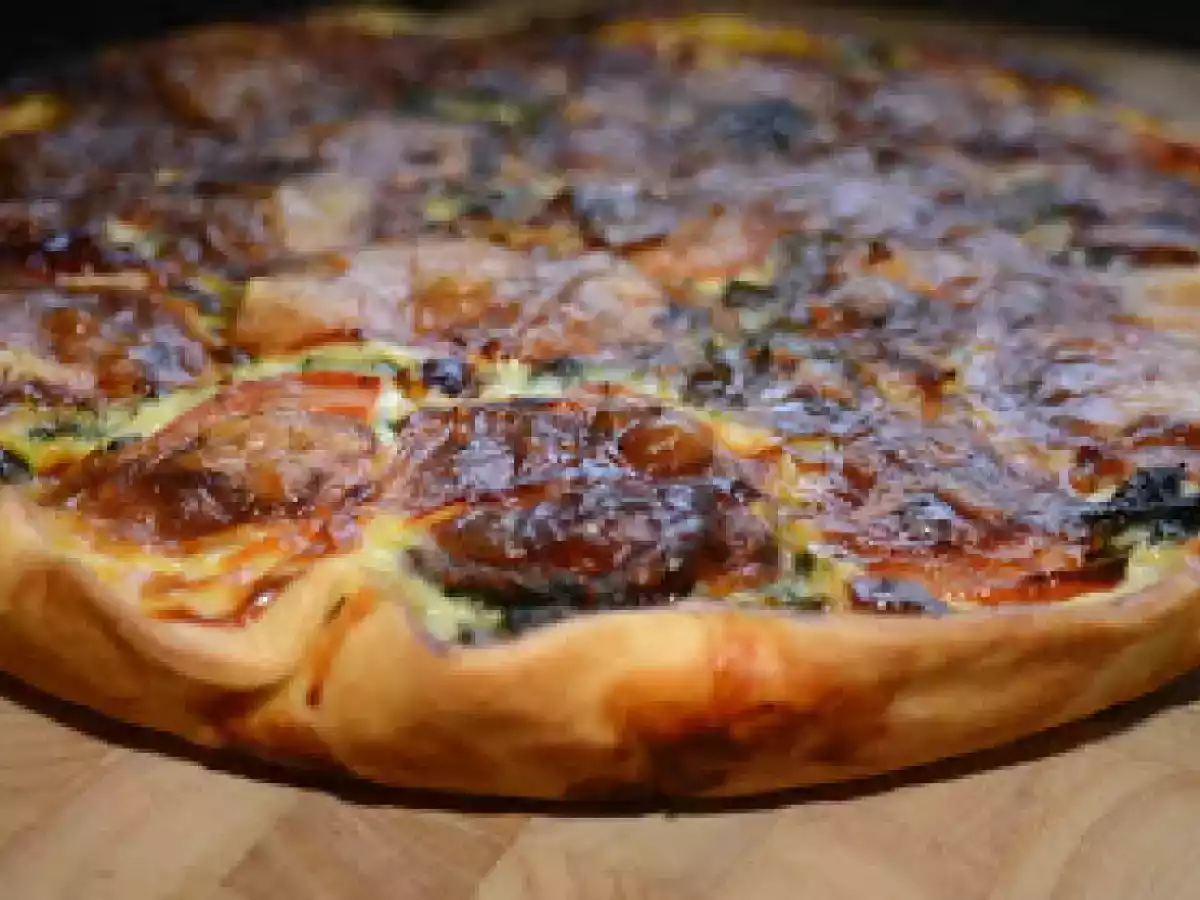 Spinat- Tomatenkuchen mit Taleggio