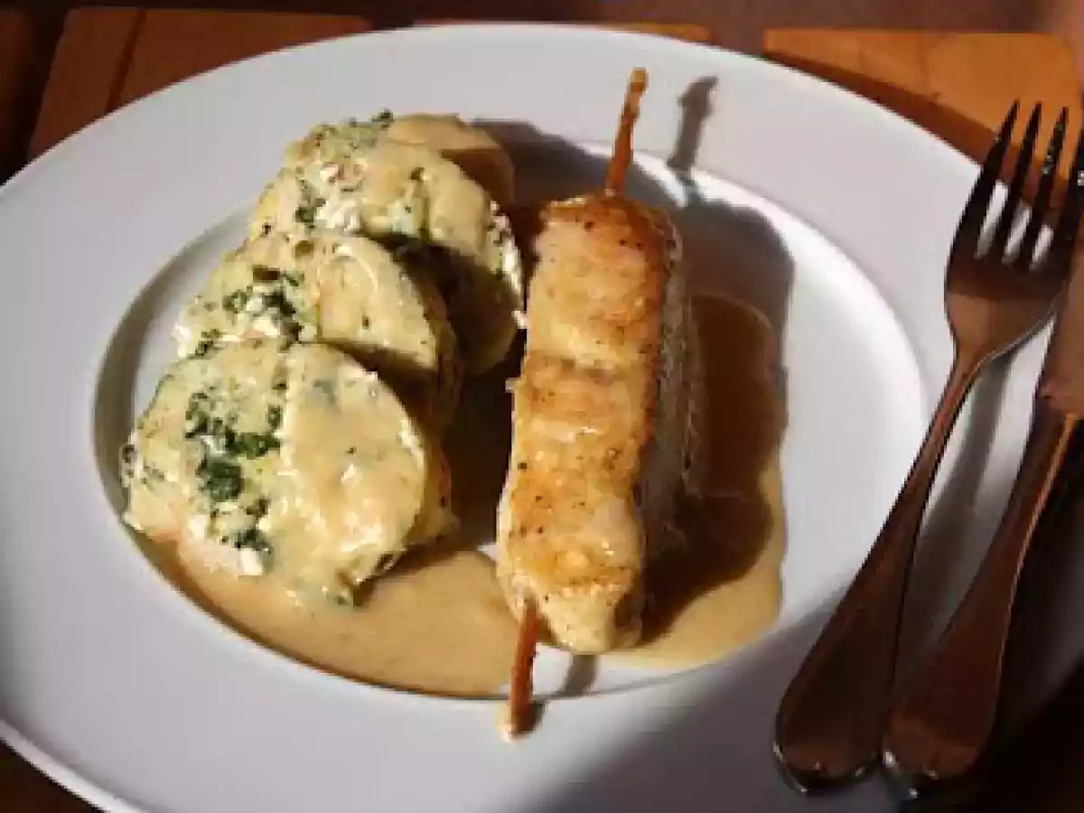 Spinatklöße mit Hüttenkäse