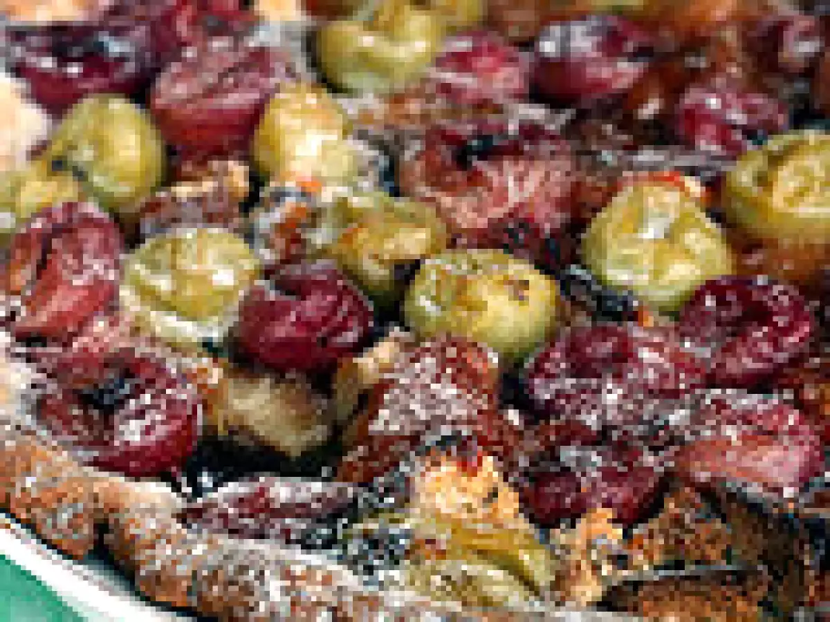 Stachelbeer-tarte mit cantucchini