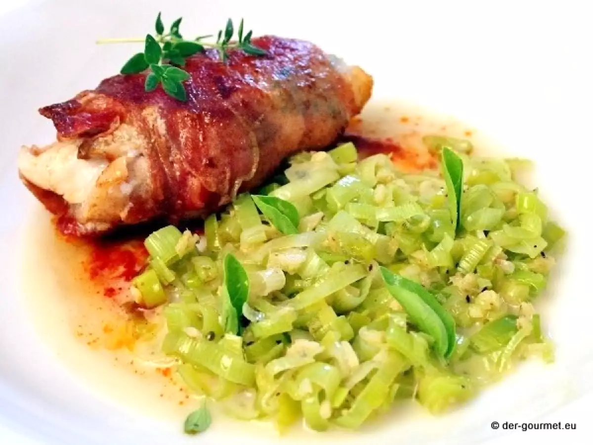Steinbutt Saltimbocca mit Zitronen Anis Sauce