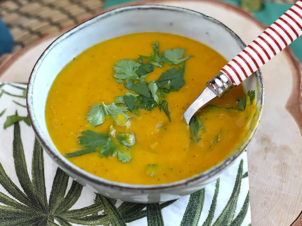 Suppe mit Butternut und Korallenlinsen - foto 4