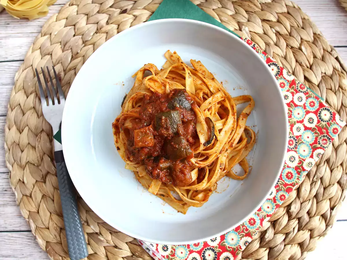 Tagliatelle mit Zucchini-Ragout, eine vegetarische Vorspeise, die alle lieben! - foto 3