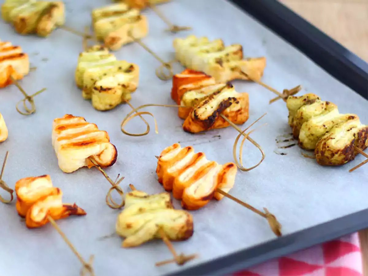 Tannenblätterteig mit Pesto für den Weihnachtsapéro - foto 2