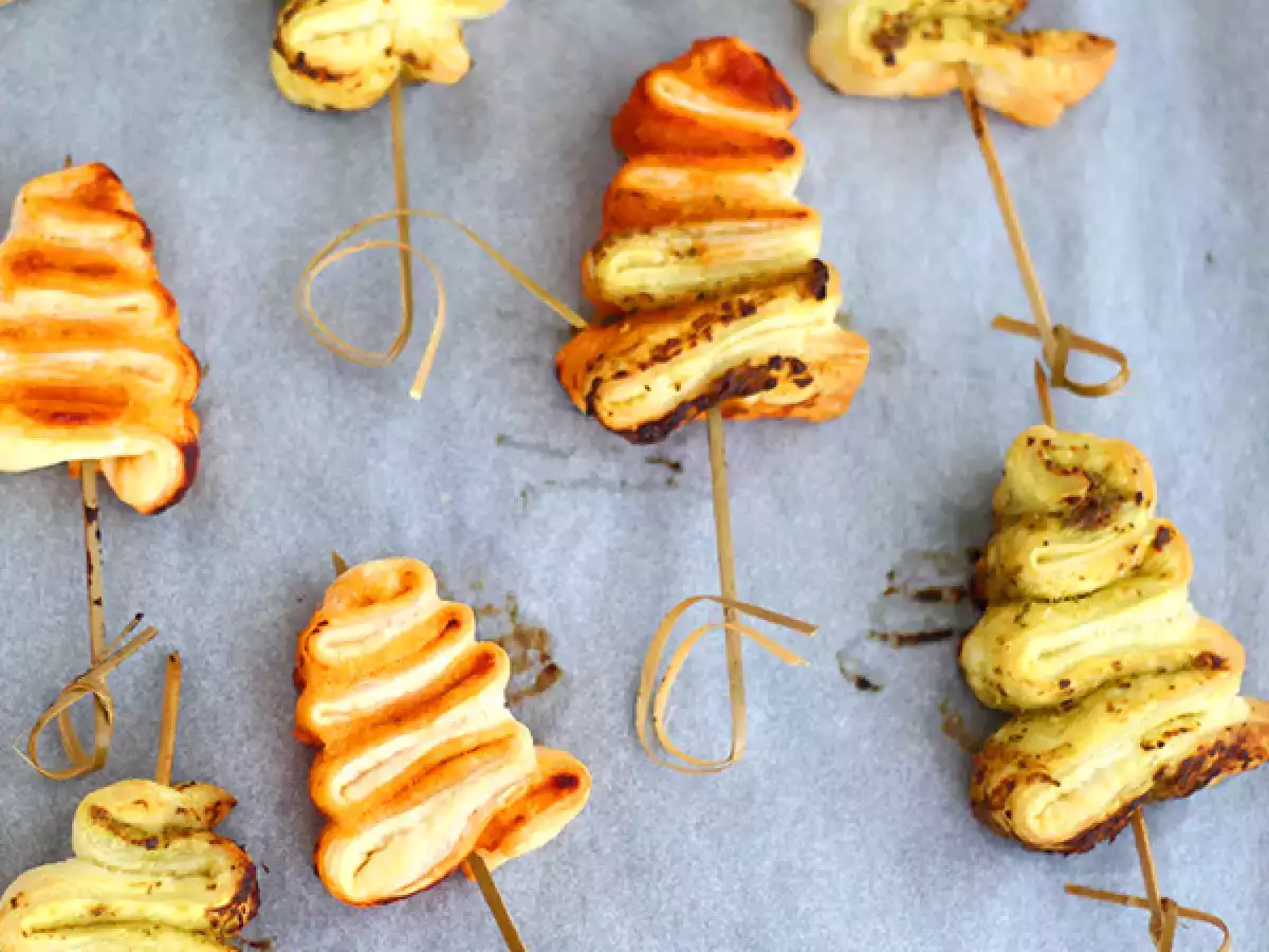 Tannenblätterteig mit Pesto für den Weihnachtsapéro - foto 3